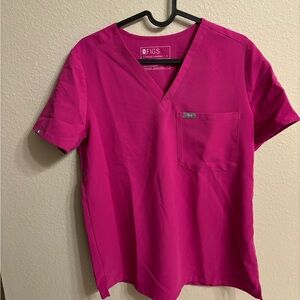 FIGS CATARINA SCRUB TOP RASPBERRY SORBET